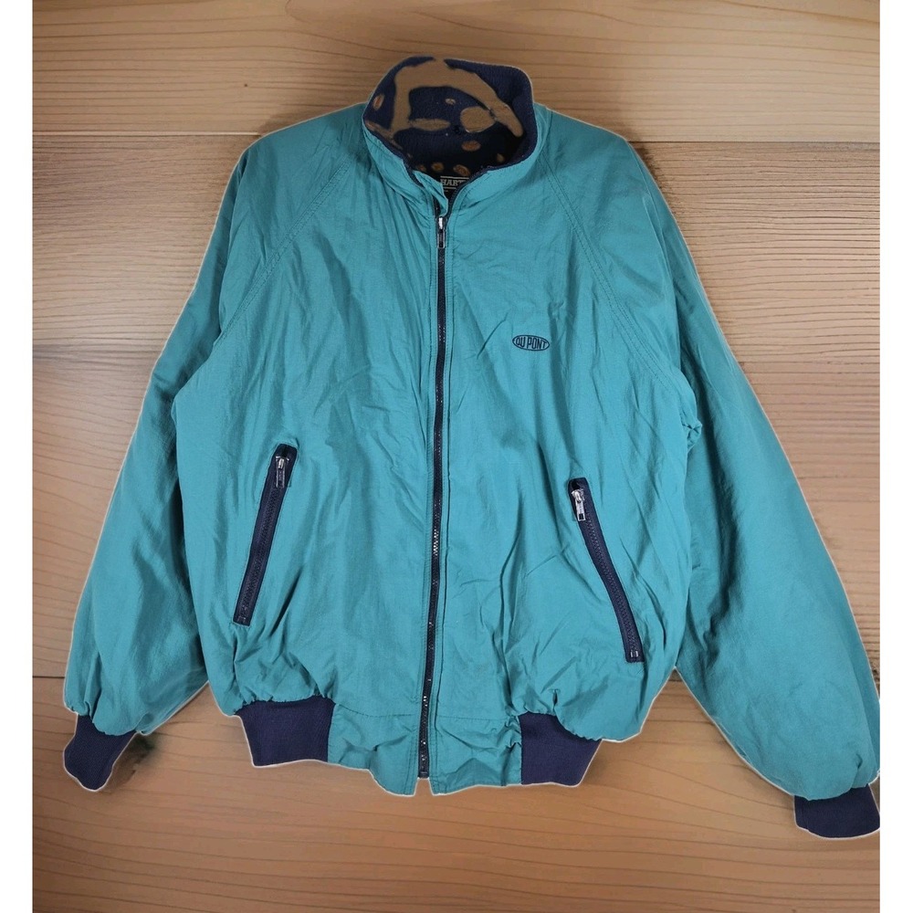 Vintage 90s Hartwell ViaSport DuPont Teal Green Fleece Lined Jacket Large
